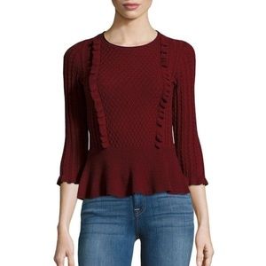 🟢 2/$20 1. State Peplum Burgundy Sweater XS